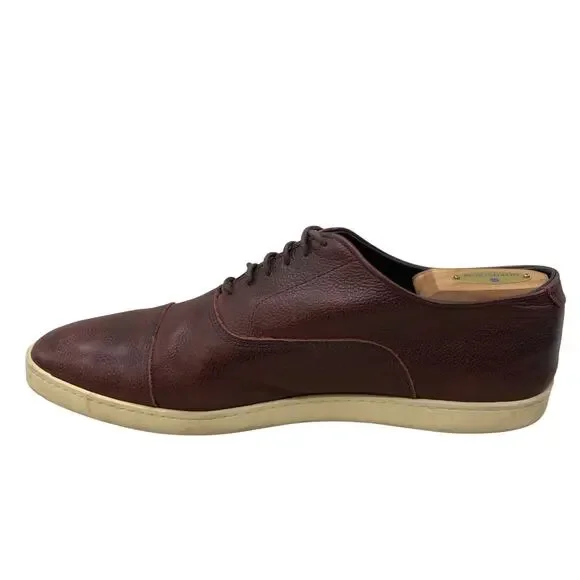 Allen Edmonds Shoes Mens 10.5 D Brown Leather Cap Toe Park Avenue Sneakers